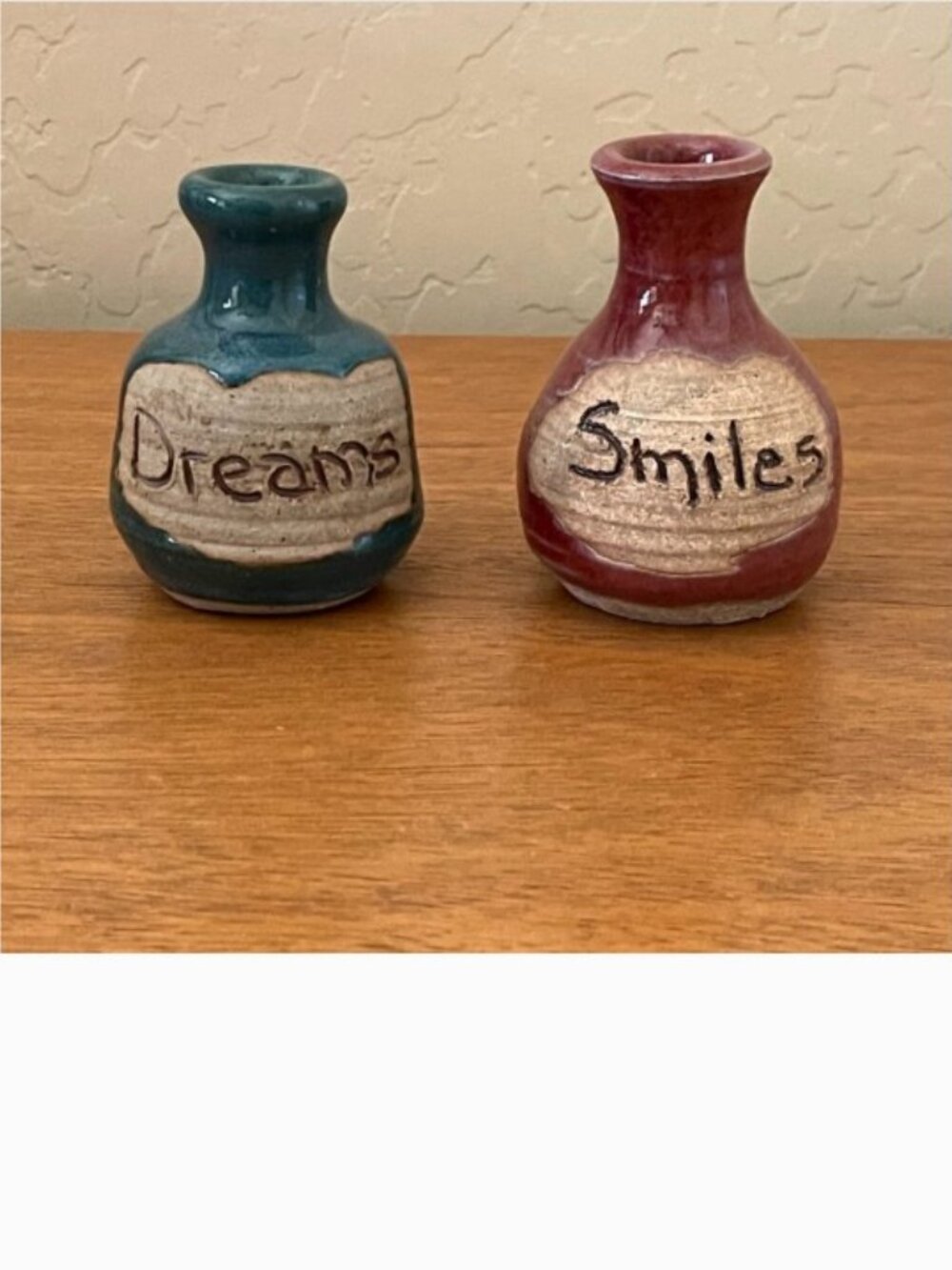 Dreams Smiles Vases Small Set of 2 Mother Earth Pottery Unique!